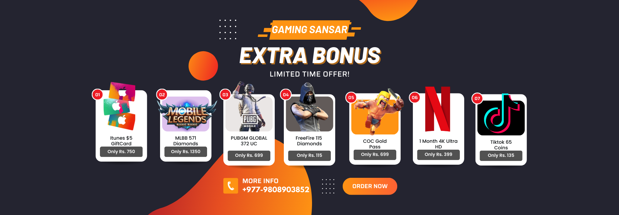 Get Extra Bonus on each purchase from Gaming Sansar!